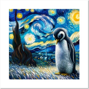 Starry Night Penguin: Poignant Tee for Penguin Awareness Day Posters and Art